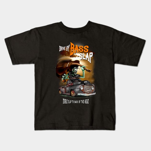 Psychobilly Slap Bass Kids T-Shirt by hardtbonez